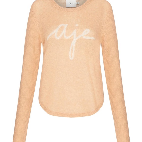 Aje Psychedelia Ribbed Sleeve Logo Jumper - M / Camel - Picture 7 of 13